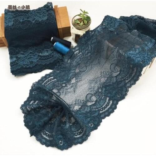 1 Meter/lot Stretch Elastic Grey Blue Lace Trimming for Headband Decoration DIY Accessories 20cm Width
