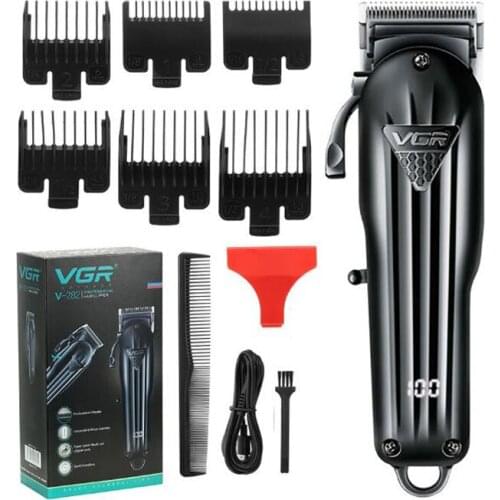 VGR 282 hair trimmer USB rechargeable hair clipper barber clipper haircut machine oilhead clipper hair carving beard trimmer LCD