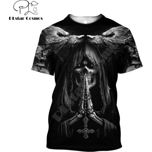 2021 Summer Men t-shirt Fenrir Viking Skull Tattoo 3D Printed T-Shirt Harajuku Casual short Sleeve Tee shirts Unisex tops QDL018