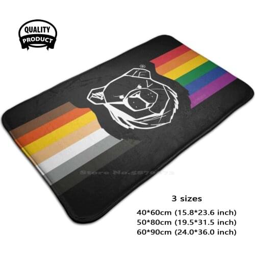 Bear Big Bands White Pride Soft House Family Anti-Slip Mat Rug Carpet Bear Cub Dad Daddy Polar Bear Chaser Muscle Bear Otter