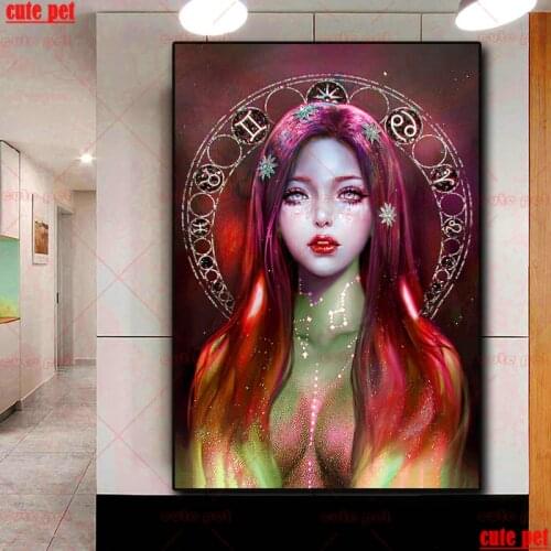 DIY full drill square diamond painting Fantasy Star Goddess art 3d pictures of rhinestone embroidery pattern cross stitch decor