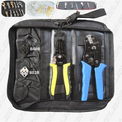 Hand Tool Set crimping tool kit for XH2.54/Dupont terminals 2.54/2.8/3.0/3.96/4.8/KF2510 AWG28-18 with stripping cutter pliers