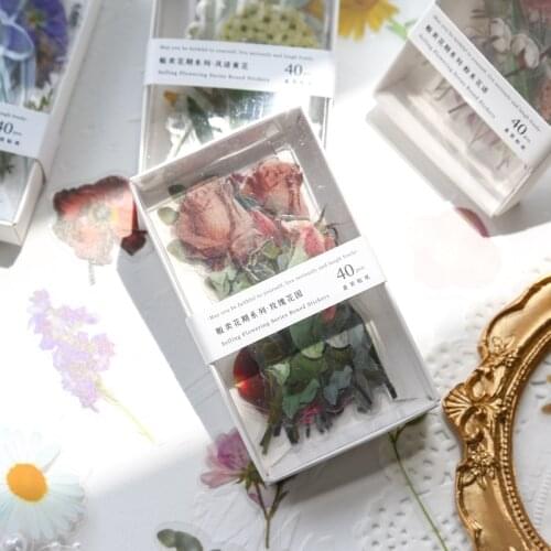 40pcs/1lot Kawaii Stationery Stickers Selling Flowering Series Diary Planner Decorative Mobile Stickers Scrapbooking Sticker