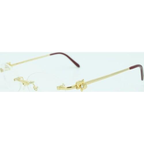 Vintage Eye Glasses For Women Metal Clear Rimless Optical Glasses Frame Carter Womens Eyeglasses Designer Brand Men Accessories