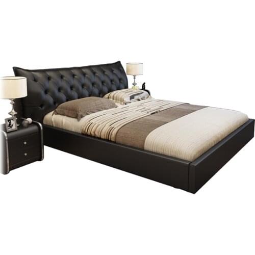 Genuine Leather bed frame camas кровать двуспальная lit beds سرير muebles de dormitorio мебель cama de casal storage drawers