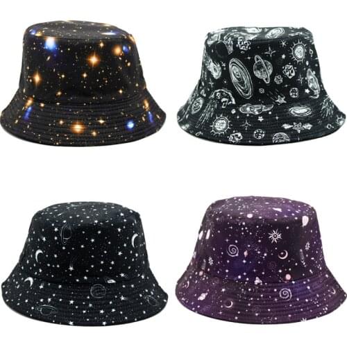 3D Sky Moon Star Printed Bucket Hats For Men and Women Summer Sun hat Casual Cotton Fisherman Cap Panama Gorro