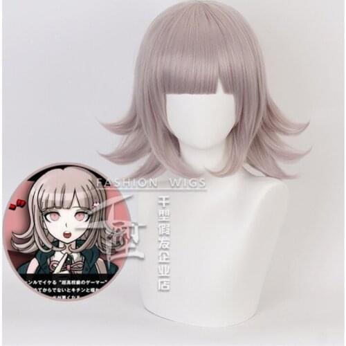 Danganronpa: Trigger Happy Havoc Cosplay Nanami ChiaKi Role Playing Wigs Halloween Cosplay Men Brown Pink