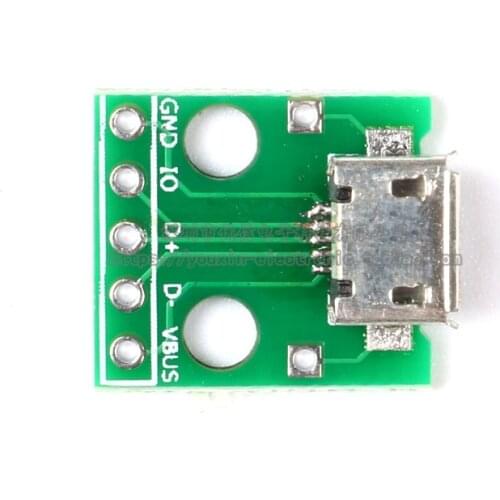Micro usb to dip female type B patch to turn USB adapter board welded female