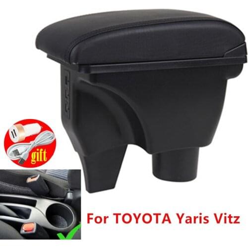 For TOYOTA Yaris armrest box For TOYOTA Yaris Vitz Car armrest box car accessories central storage box Retrofit parts with USB