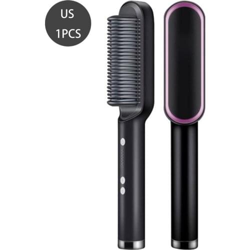 Straight Curly Hair Comb With 5 Levels Adjustment Tourmaline Ceramics Multifunctional Brush And Comb Curling Iron