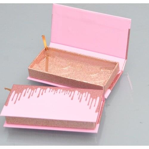 Series1 -Wholesale Eyelashes Box Package Lash Boxes Package Custom Rectangle Dark Pink Glitter Mink Lashes Makeup Case Vendors