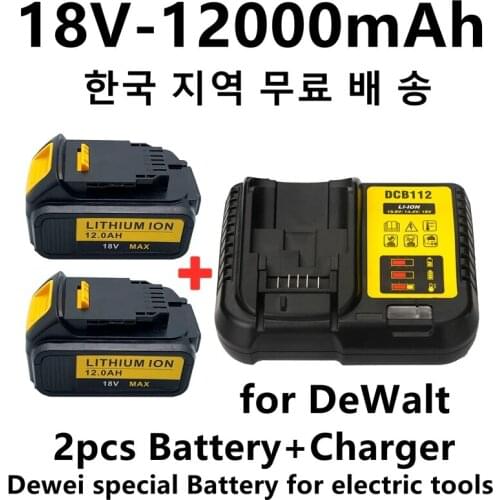 18V 12.0Ah MAX XR Battery Power Tool Replacement for DeWalt DCB184 DCB181 DCB182 DCB200 20V 5A 18Volt 20V Battery