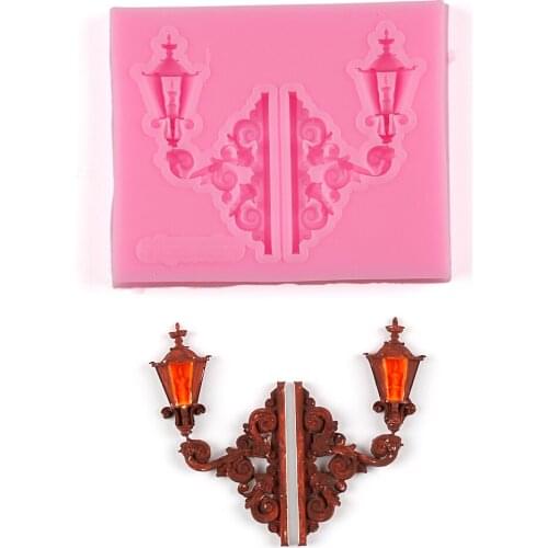 Sugarcraft Lace Pattern Wall Street Lights Silicone Mold Cake Decoration Tool Fondant Sugar Chocolate Gumpate Mold for Baking