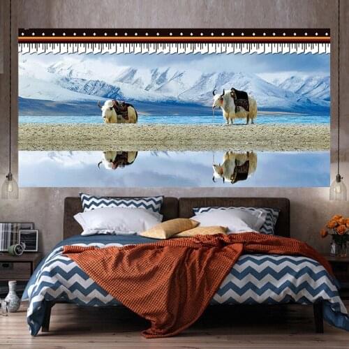 Tibet Snow Mountain Tapestry Holy lake Nam Co Lake Wall Cloth Yamdrok Lake White Yak Carpet Wall