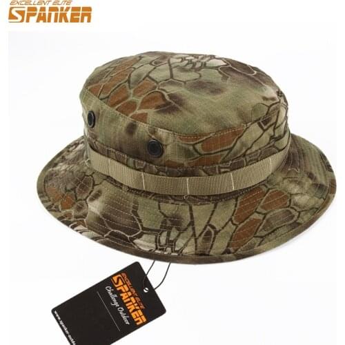 EXCELLENT ELITE SPANKER Outdoor Military Bucket Caps Camouflage Mens Female Tactical Boonie Hat For Fishing Hiking Fisherman Cap