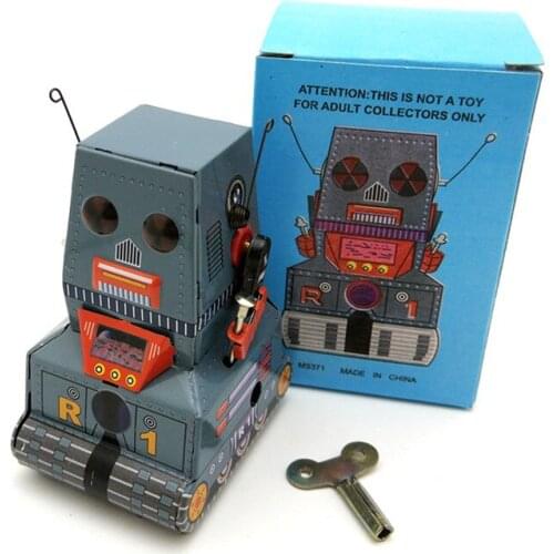 Vintage Clockwork Wind Up Tank Robot toys Photography Children Kids Adult Tank Tin Toys Classic Toy Christmas Gift