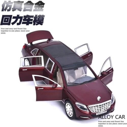 High Simulation Colletion New Children Toys Die-cast Alloy Pull back Car Model Baby Gift1:24 S600 6 doors openable in gift box