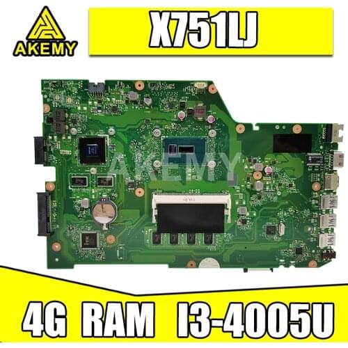 X751LJ GT920M 4G-RAM/ I3-4005U Mainboard REV 2.3 For Asus X751LX R752LA R752LD X751LN X751LD X751LJ A751L Laptop motherboard