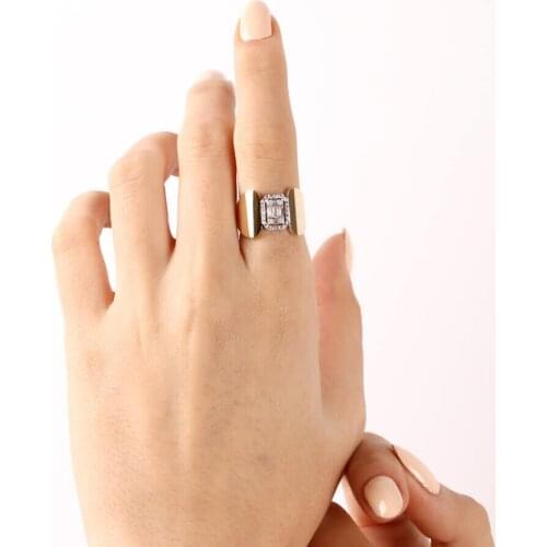 Yellow Gold Baguette Ring Clarise 14 Carat Handy Custom Craftsmanship Gift Gold Special Occasions Design Bright Elegant Jewelry