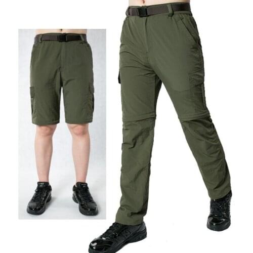 M-7XL Summer Removable Men Trousers Plus Size Breathable Quick Dry Waterproof Outdoor Camping Sports Hiking Pant