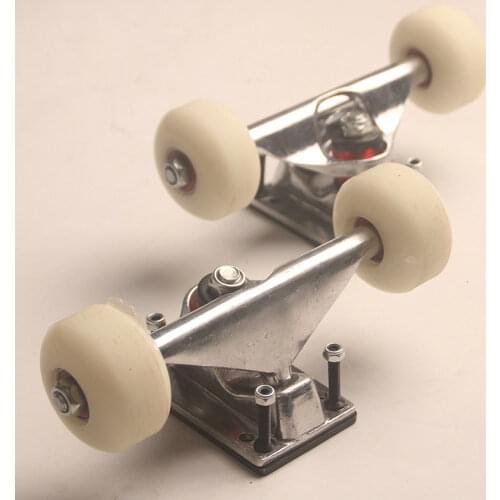 2 Sets Skateboard Wheels Aluminum Alloy Skateboard Trucks Four-wheel Skateboard Support and Wheels Long Board Mini Parts