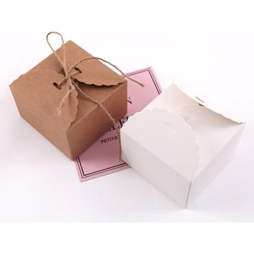 200pcs/lot 9*9*6cm Kraft Craft Paper Packing Box Small Gift Box For Biscuits Handmade Soap Wedding Party Candy cake cookies Box