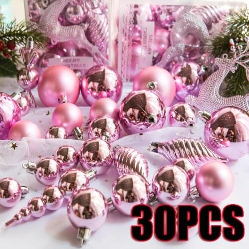 30/24PCS Christmas Ball Xmas Tree Ornaments Balls Decoration Hanging Tree Pendants New Year Gift Christmas Party Home Decoration