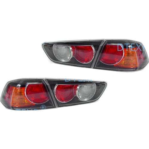 4 Pcs with Bulbs EVO Tail Lamp Halogen for Lancer Gt Black Stop Lamps for Mitsubishi fortis Ex Rear Black Version Tail lights