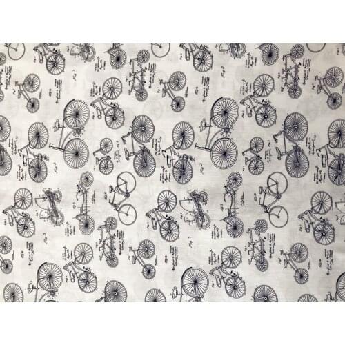 Alphabet bike vintage fabric Retro style fabric Kimono fabric Calico Printed cotton fabric for DIY Bag 1order=1meter