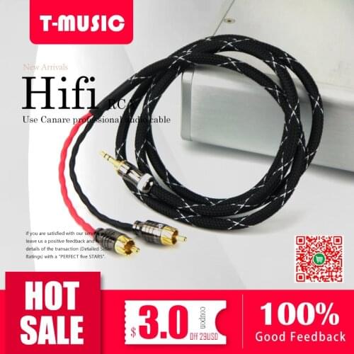 3.5mm To RCA Audio Cable HiFi Stereo Audio Cable For DAC Amplifier