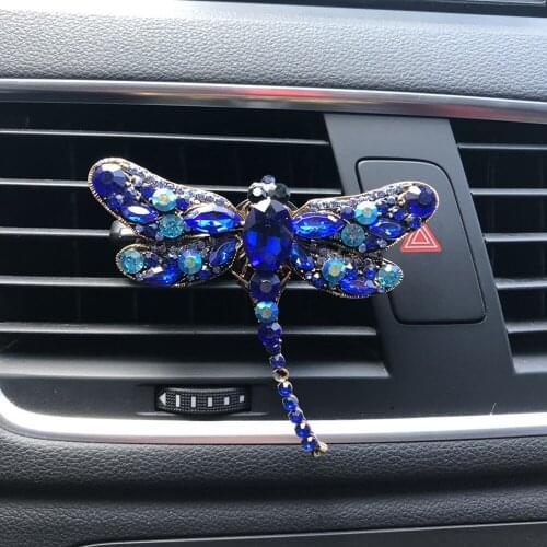 Car Perfume Clip Dragonfly Diamond Fragrance Air Vent Freshener Auto Interior Outlet Decoration Accessory Trim Ornament Gifts