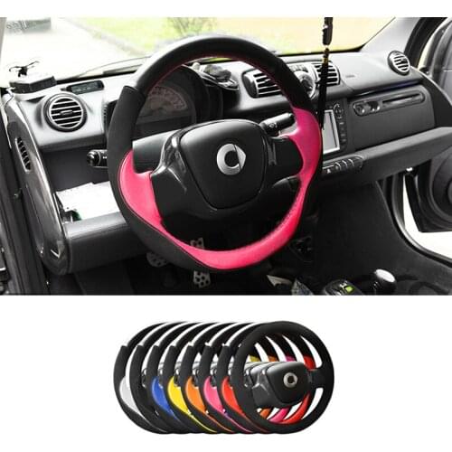 Car 38cm Hand Sewn Steering Wheel Protective Cover For Mercedes Smart 451 Fortwo Car Accessories Interior Styling Decoration