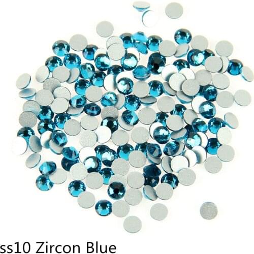 Free Shipping SS10, 2.7MM, Blue Zircon Color,1440pcs/Bag, Crystal Non Hot Fix Stone