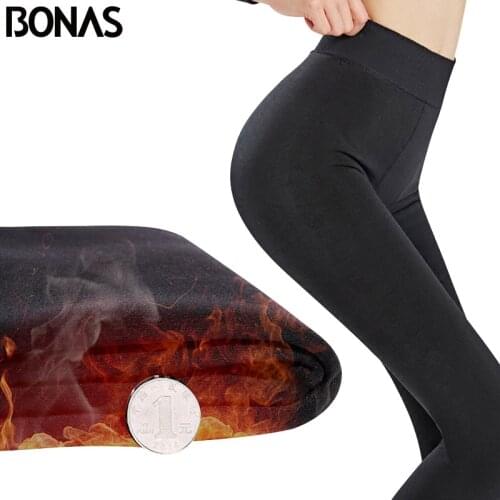 BONAS 3pcs Winter Velve Plus Size Tights Women Legins Pantyhose Female Sexy Tight Supre Warm Pantyhose High Elastic Girls Panty