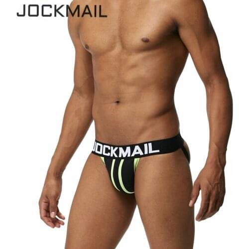 JOCKMAIL Brand Men Underwear jockstrap sexy piping Cotton jock straps mens thongs and g strings cuecas panties gay Underwear