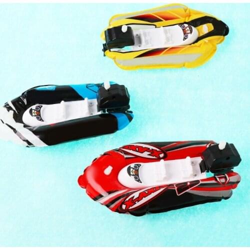 Baby Toy Kid Clockwork Wind Up Inflatable Boat Ship Play Water Bathroom Bath Toy