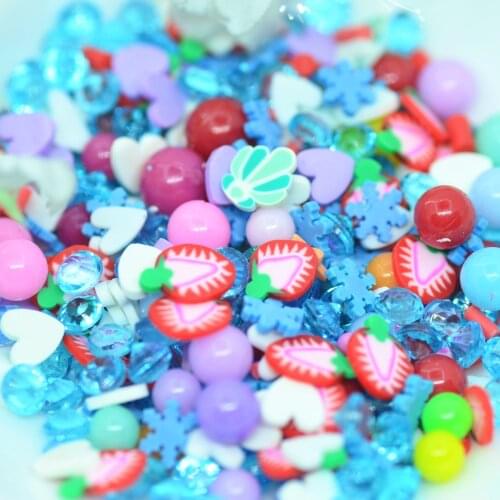 20 Gram Blue Color Deco Party Sprinkles Polymer Clay Strawberry Mixed Sweets Confetti-Shaker Card Making Supplements-Not Edible
