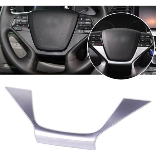 DWCX New Car Styling Silver Chrome Steering Wheel Panel Cover Badge Insert Trim Fit For Hyundai Sonata / i45(LF) 2015 2016 2017