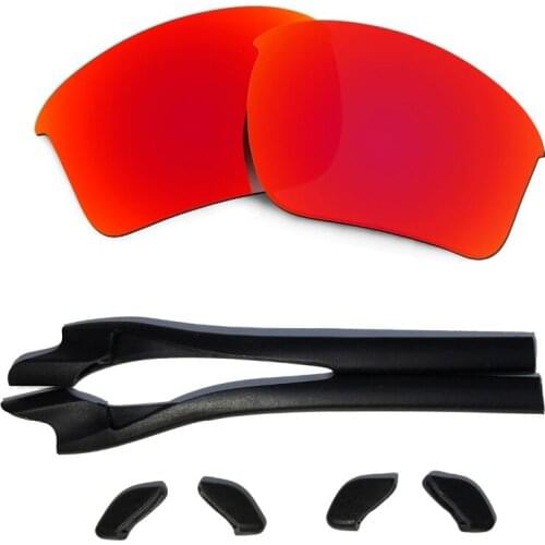 HKUCO For Black Earsocks Rubber Kit And Half Jacket 2.0 XL Red Polarized Replacement Lenses