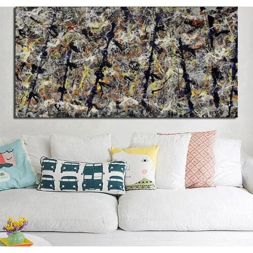 Jacksones Pollocker Abstract Blue Poleses Canvas Painting Print Living Room Home Decoration Modern Wall Art Oil Painting Poster