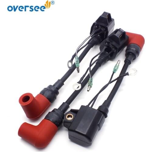 697-85570 Ignition Coil For Yamaha Outboard Motor Parts 2T 75HP 697-85570-00 New Type Motor With Plug Cap 663-82370-01