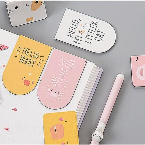Kawaii Cartoon Magnetic Bookmark Student Stationery Office School Supplies Paper Clip Cute Books Marker Creative Kids Gift