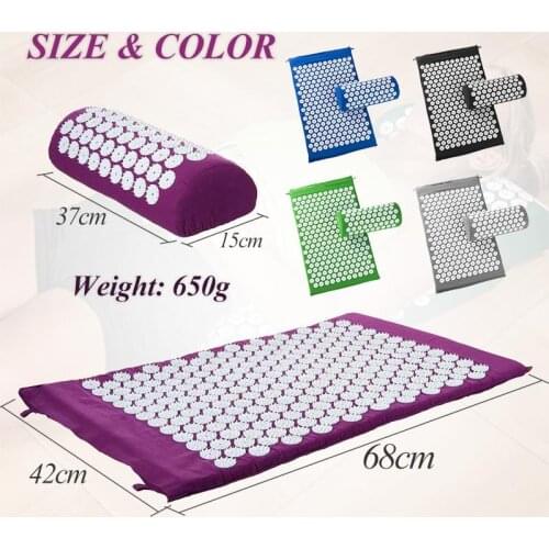 Hot Non-Slip Acupressure Cushion Massage Mat Body Pain Spike Fitness Pilates Exercise Pillow Yoga Mat Gift Bag Applicator
