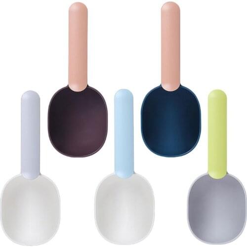 Pet Cat Dog Food Shovel Mutli-Function Feeding Scoop Spoon with Sealing Bag Clip Creative Measuring Cup Supply