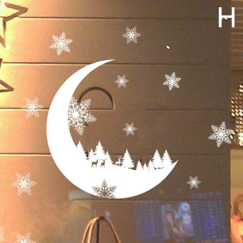 Moon Snow stickers Christmas decorations window glass stickers static window removable windows doors wall stickers Decals