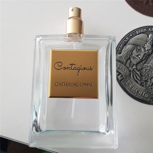 Metal nameplate Perfume bottle sticker label gold aluminum metal packaging label