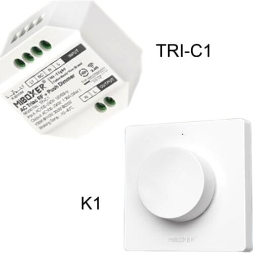 Miboxer TRI-C1 AC110V-220V 2.4GHz Triac Radio Frequency Wireless Button LED Dimmer Switch Controller For Bulb Light