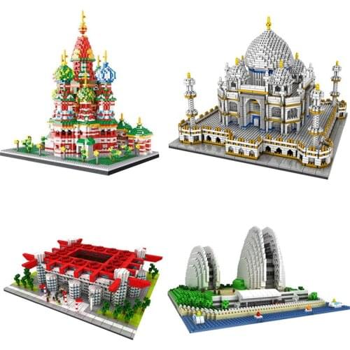 Diamond Mini Building Bricks World Famous City Architecture Land marks Taj Mahal Palace 3D Model Childrens Educational Toy