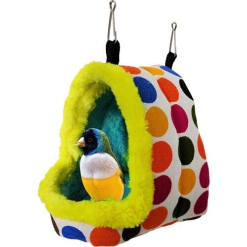 New Small Pet Fleece Thickening Warm Cotton Sleeping Bag Hanging Nest For Parrot Hamster Chinchilla Squirrel