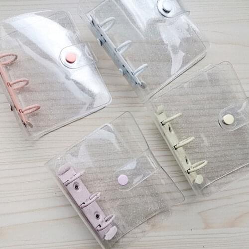 3 Rings Loose-leaf Shell Binder Cover Photo Album Cover Notebook Cover Photo Organizer School Stationery Mini Pocket